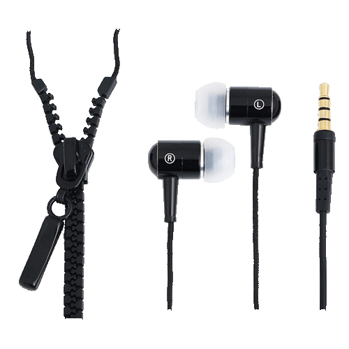 Logilink HS0021, Earphone "Zipper",with micro, 1 x3.5mm, black