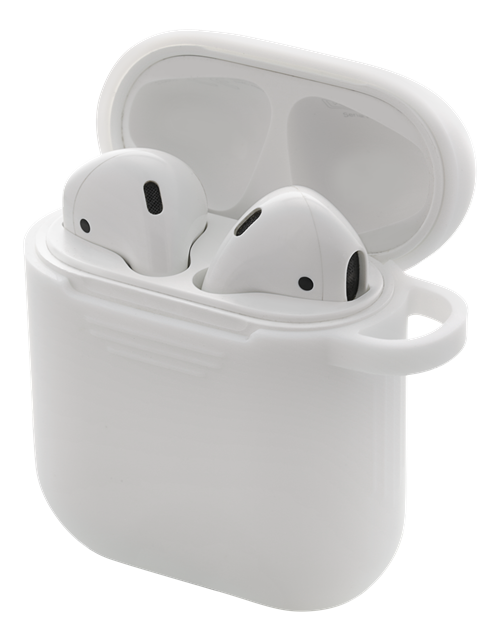 Dėklas DELTACO AirPods, silikoninis, baltas / MCASE-AIRPS002