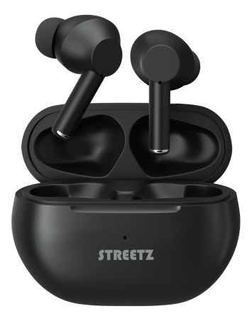 True Wireless Stereo ausinės į ausis STREETZ matinė juoda / TWS-117|TWS-117