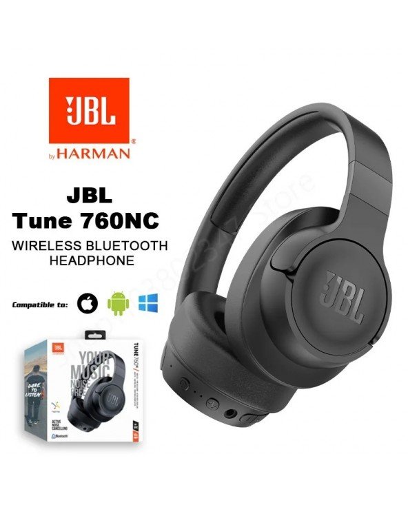 JBL TUNE 760NC Belaidės Bluetooth ausinės Muzika Sportas Sulankstomos ausinės Originalios triukšmą slopinančios ausinės JBL T760