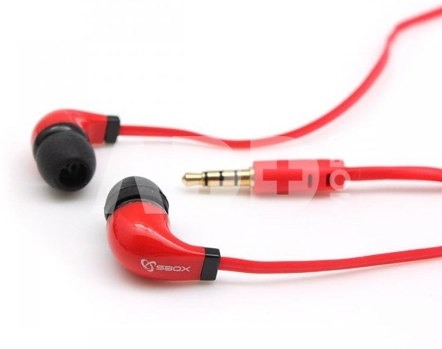 Sbox Stereo Earphones with Microphone EP-038 red