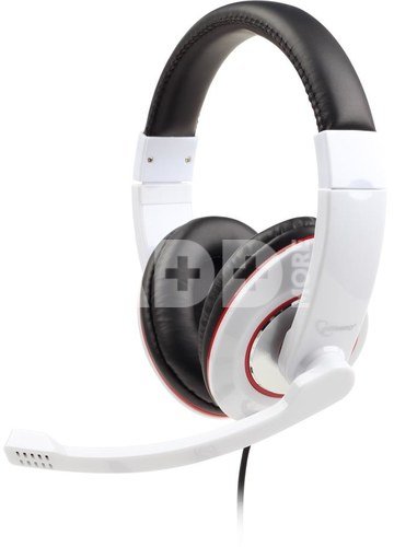 Gembird MHS-001-GW Stereo headset 3.5 mm, Glossy white, Built-in microphone