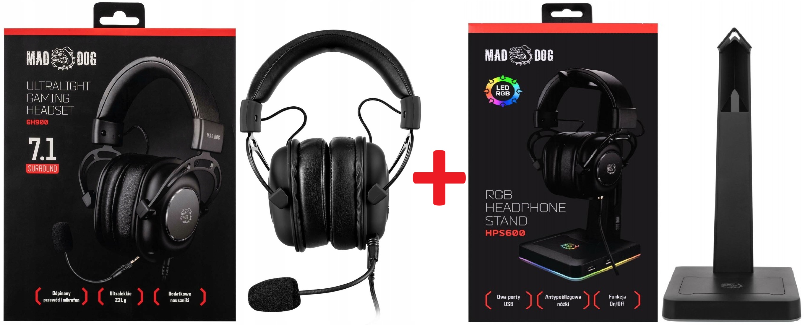 Mad Dog GH900 7.1 Headset + HPS600 LED RGB Stand