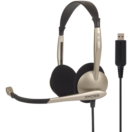 Koss | Headphones | CS100USB | Wired | On-Ear | Microphone | Noise canceling | Gold|194556