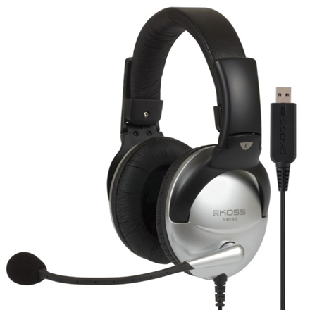 Koss | Gaming headphones | SB45 USB | Wired | On-Ear | Microphone | Noise canceling | Silver/Black|195752