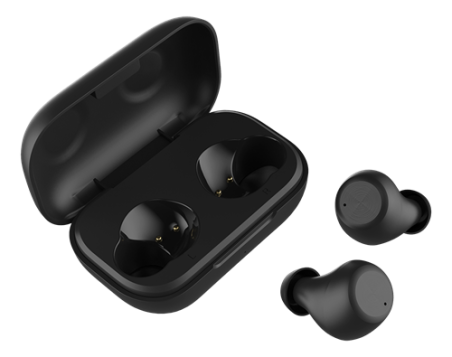 STREETZ True Wireless Stereo in-ear, dual earbuds, charge case, black|TWS-110