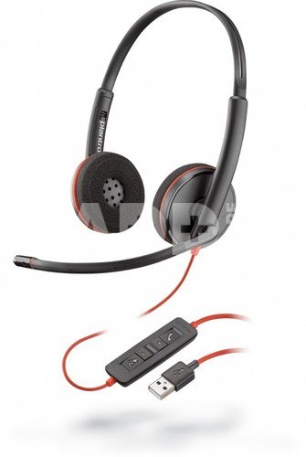 Plantronics Headset Blackwire 3220 C3220 PC USB-A stereo BLACK BULK