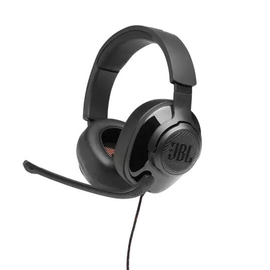 Ausinės JBL Quantum 300, laidinės, su mikrofonu, juodos