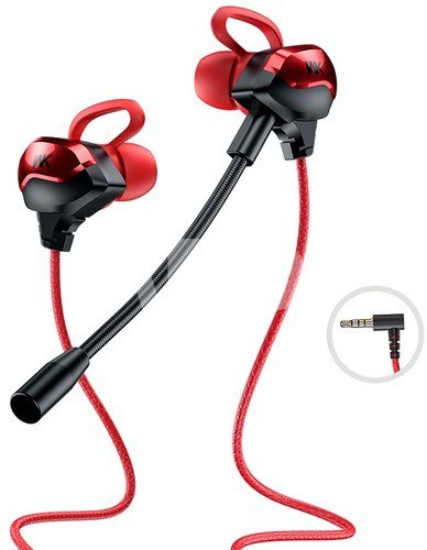 WEKOME Wired headphones for gamers jack 3,5mm red