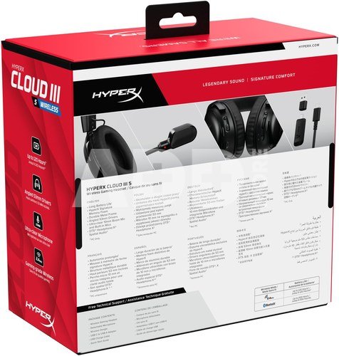 HEADSET HYPERX CLOUD III S WRL/WL BK GAM A59YZAA HYPERX
