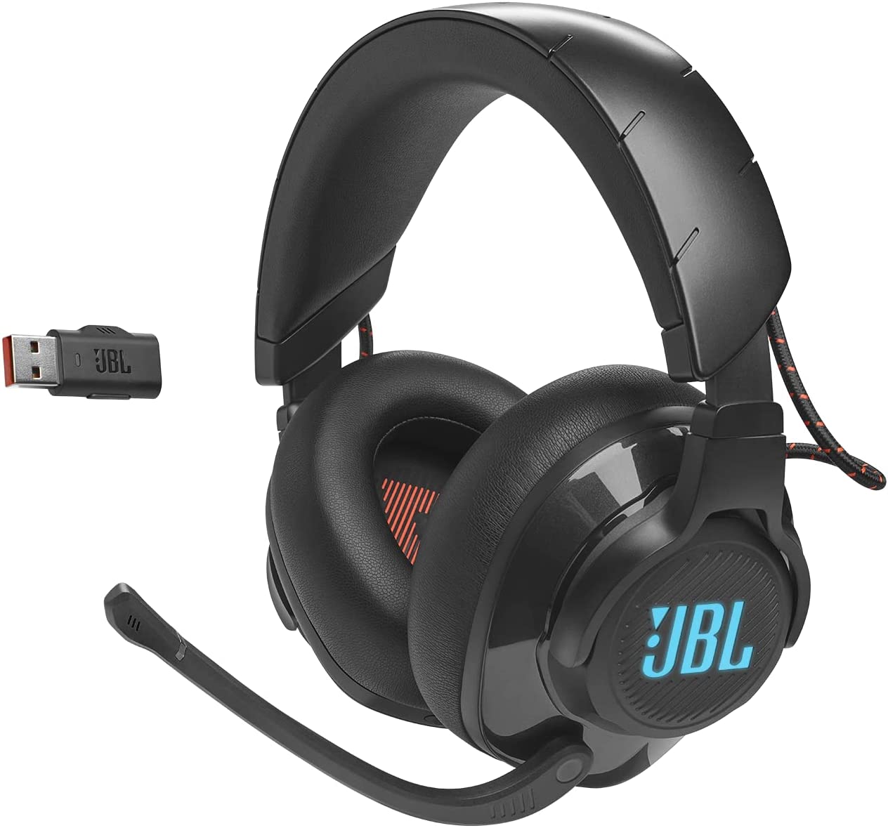 Ausinės JBL Quantum 610, bevielės ant ausų, juodos