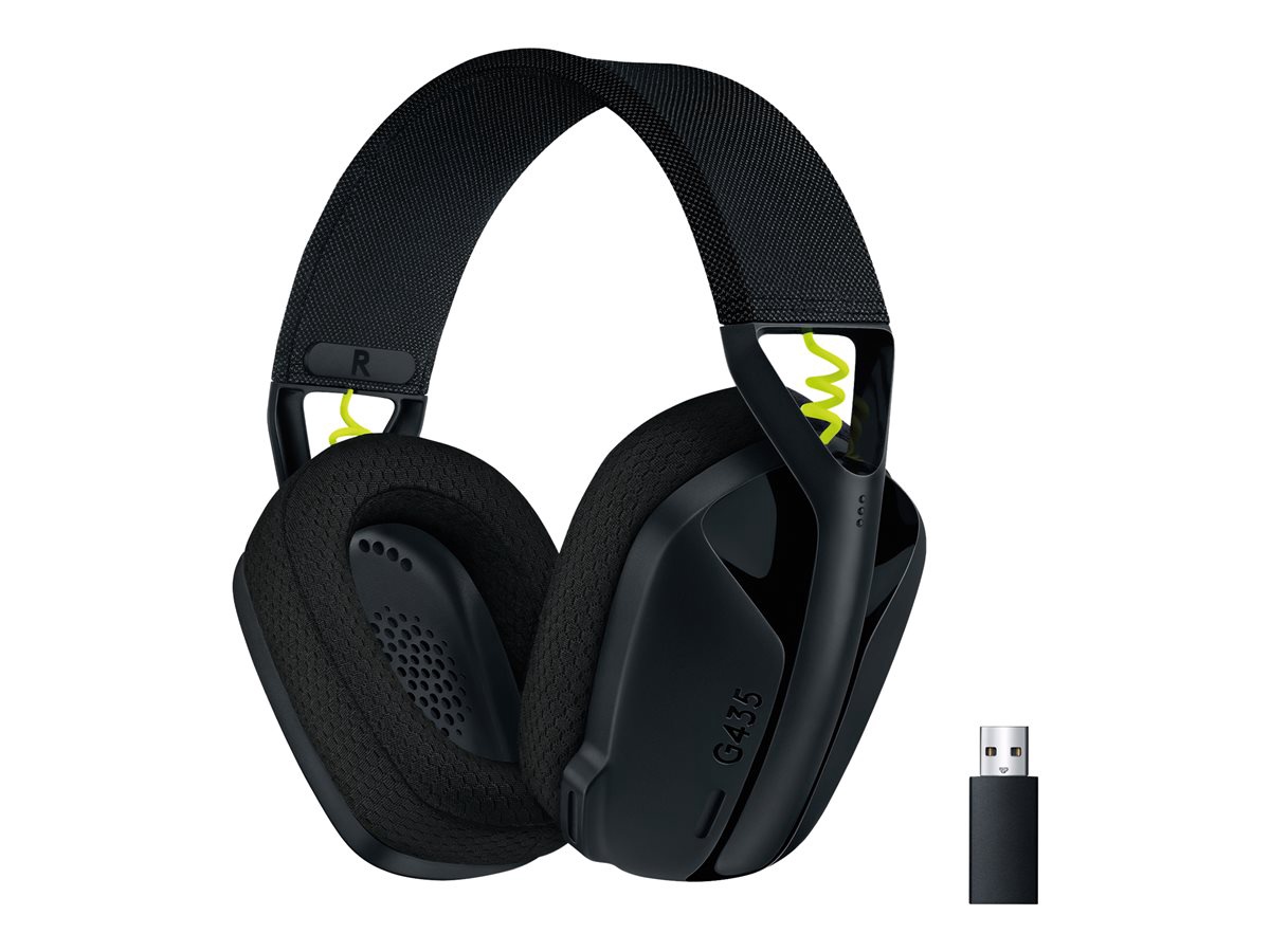Ausinės Logitech G435 LIGHTSPEED, Belaidės, Juodos, 981-001050