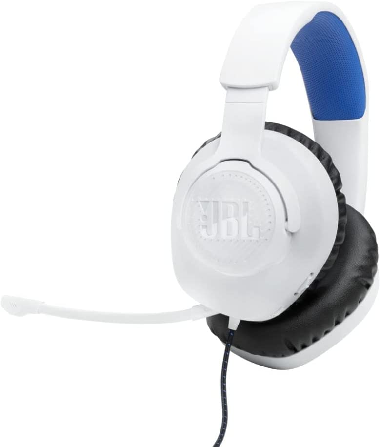 Ausinės JBL Quantum 100, Baltos/Mėlynos, JBLQ100PWHTBLU