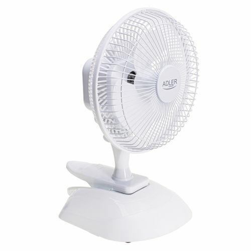 Stalinis ventiliatorius Adler Fan with clip AD 7301 Table Fan, Number of speeds 2, 30 W, Diameter 15 cm, White