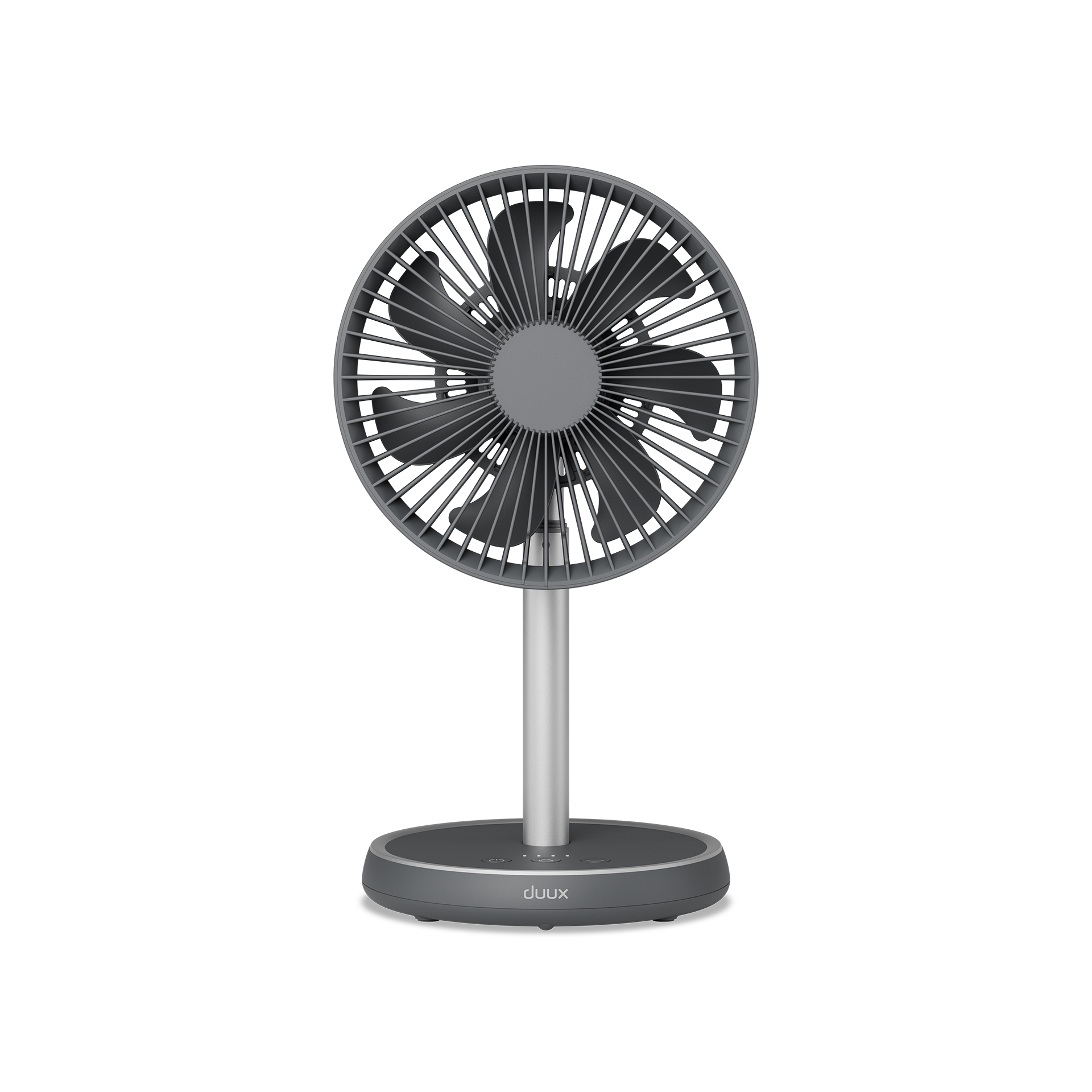 Ventiliatorius Duux Rize Flex, stovas, skersmuo 21 cm, greičių skaičius 4, svyravimas, 10 W, pilkas.