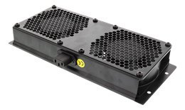 TOTEN fan package with 2 fans for 600mm deep rack cabinet in AS and AD series, blackDimensions (Wx