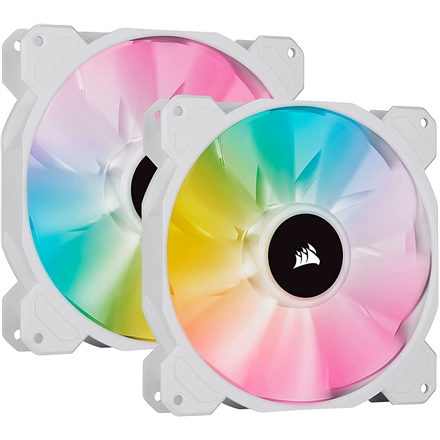 Aušintuvas Corsair  140mm White PWM Fan, Dual Fan Kit with Lighting Node CORE  iCUE SP140