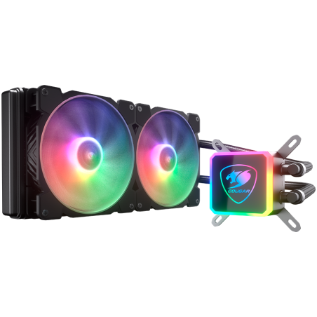 COUGAR AQUA ARGB 280 AiO Liquid Watercooling, 140mm RGB fan x2, remote control|CGR-AQUA RGB 280