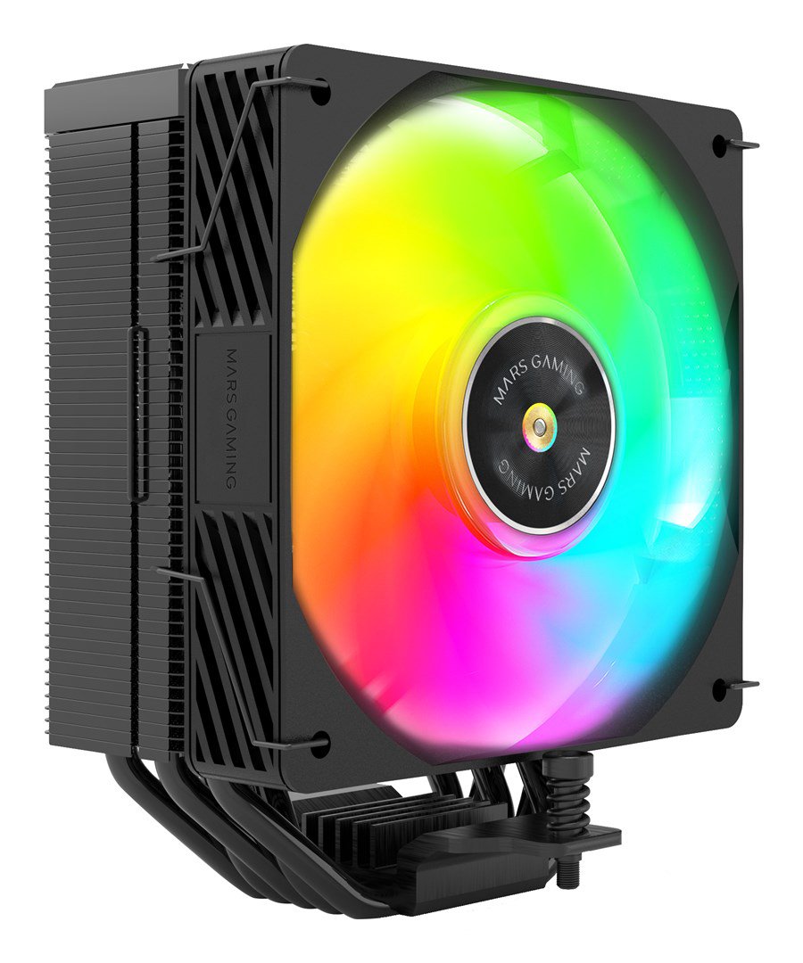 Mars Gaming MCPUX5ARGB Kompiuterio aušinimo sistema Procesorius Orinis aušintuvas 12 cm Juoda 1 vnt