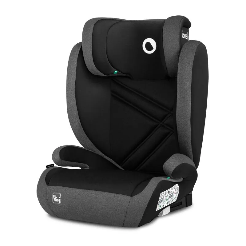 Automobilinė kėdutė Lionelo Hugo I-size, 15-36 kg, Black grey