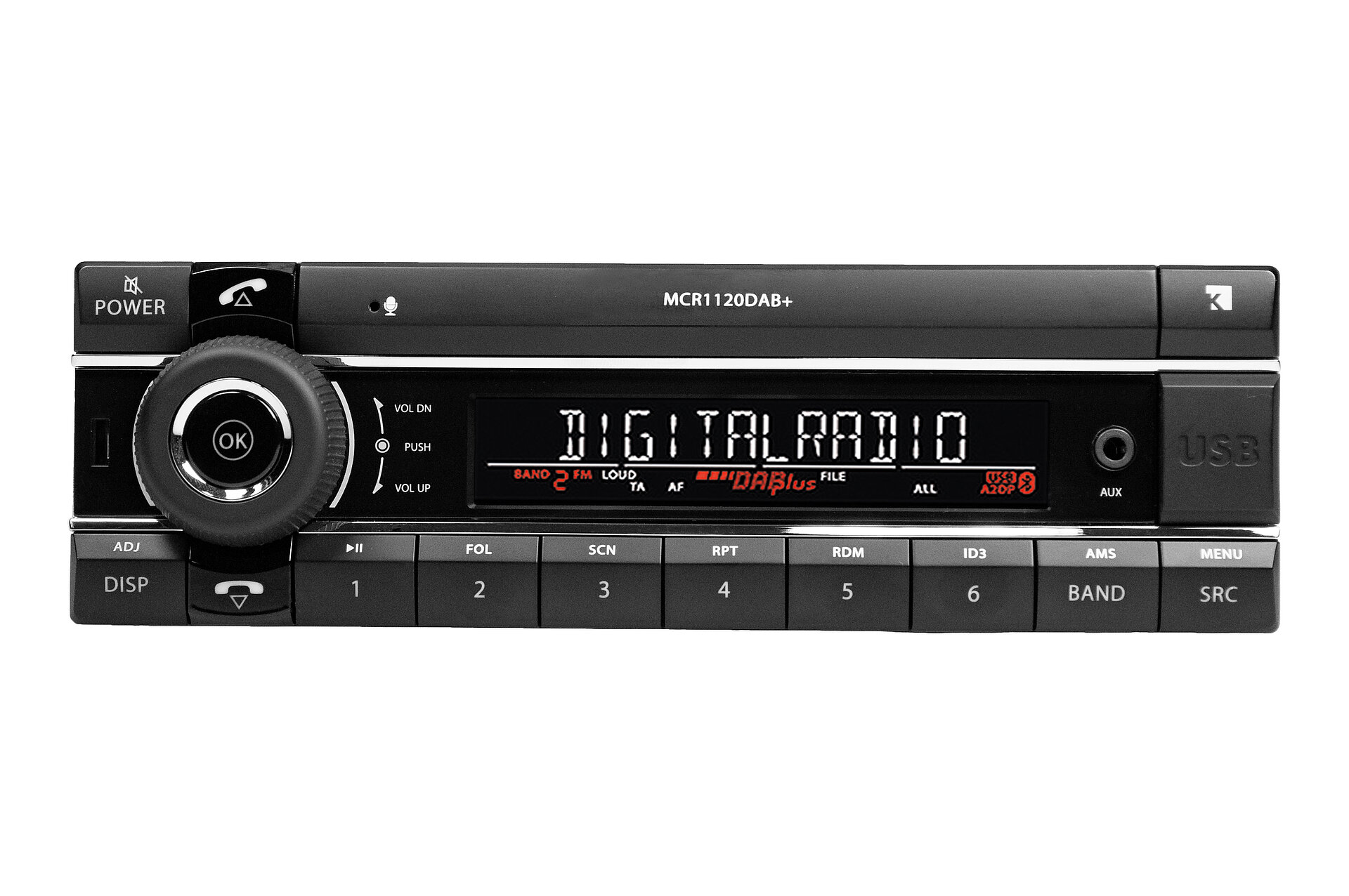 Radijo imtuvas Axion Kienzle MCR 1120 DAB+ USB/AUX/BT trumpas velenas