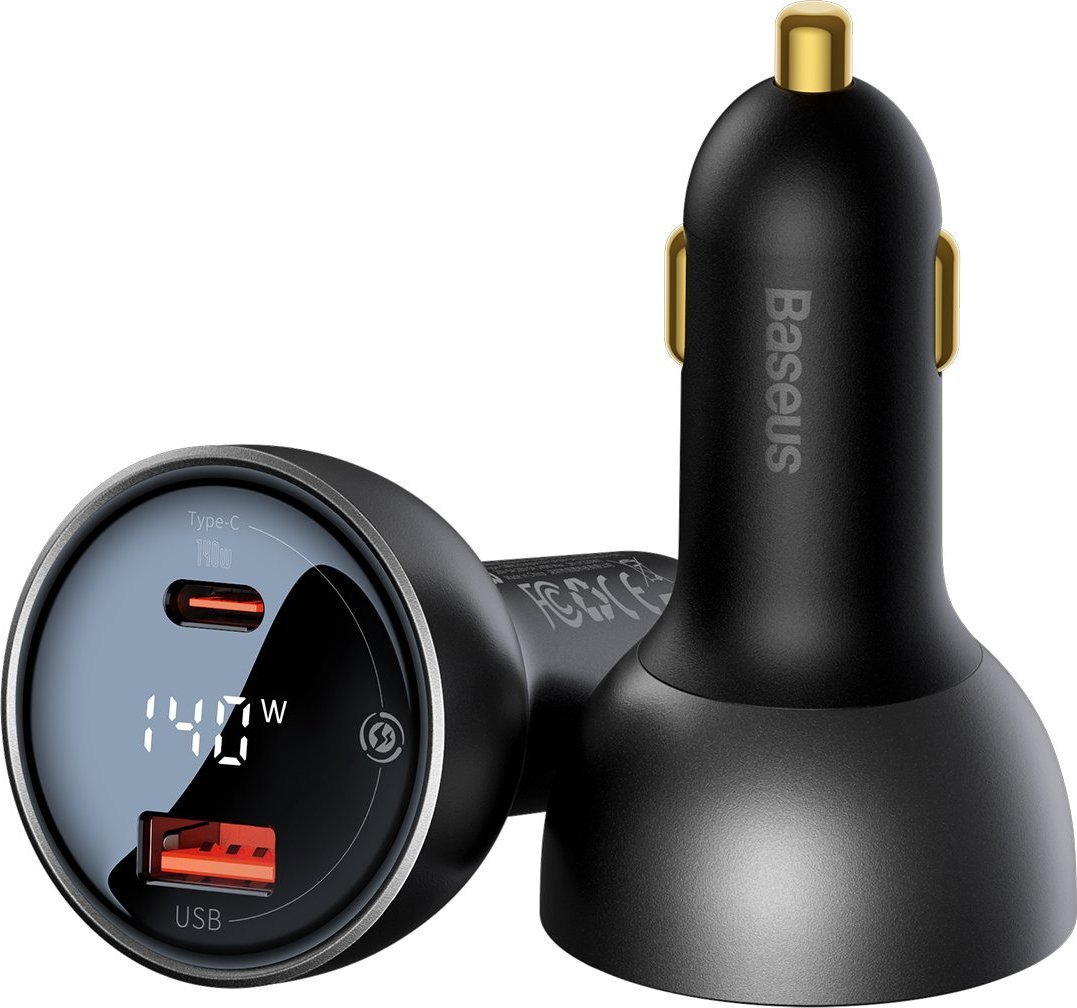 Loader Baseus Car Charger Baseus Superman USB, USB-C, 140W (black)