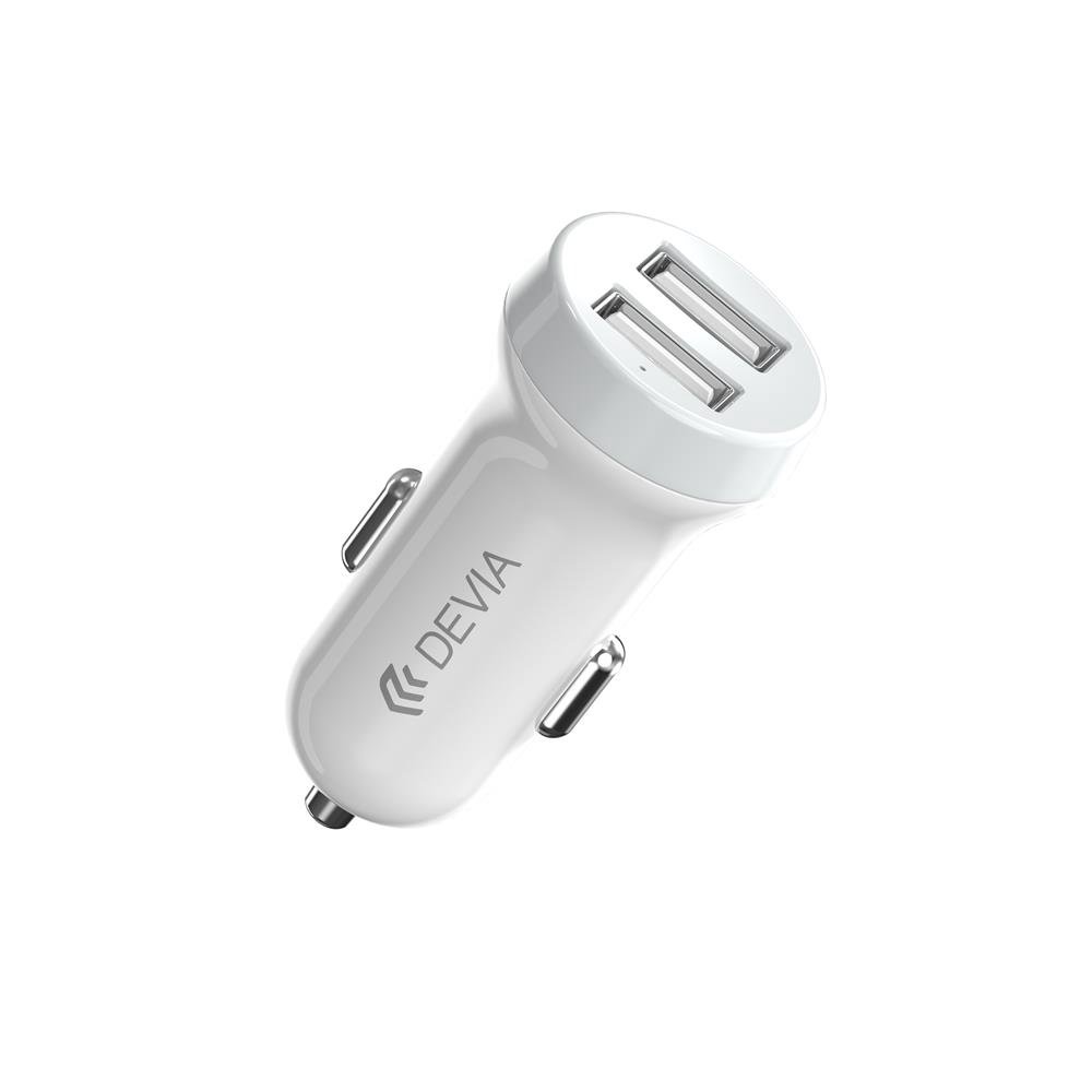 Mob.telefono auto įkroviklis Devia Smart series suit for Lightning (5V3.1A,2USB) white