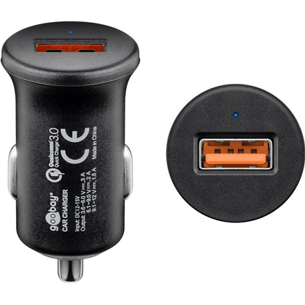 Goobay Quick Charge QC3.0 USB car fast charger USB 2.0 Female (Type A), Cigarette lighter