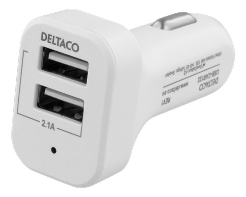 Auto įkroviklis DELTACO 1x USB-C, PD 20 W, 1x USB-A, 12 W, 32W, juodas / USBC-CAR121