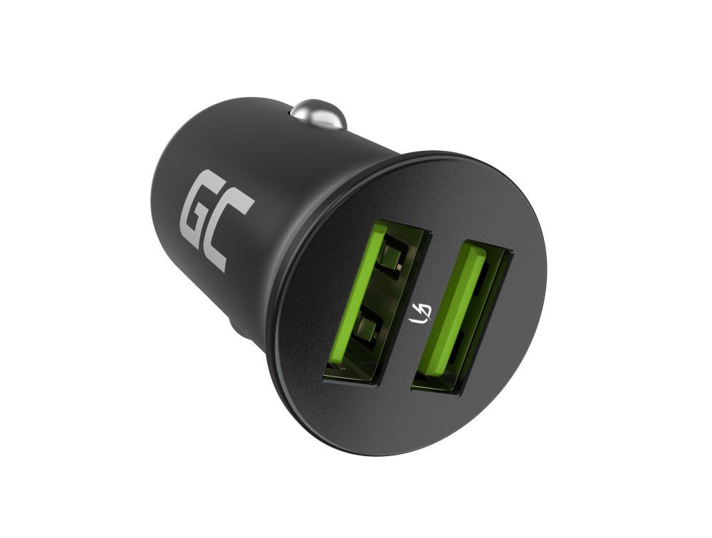 Green Cell GC CADM-GC-36AA - USB-Ladegeraet 36 W 2x USB-A schwarz Flashlight, GPS, Headphones