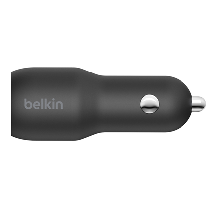 Belkin Dual USB-A Car Charger 24W + USB-A to Lightning Cable BOOST CHARGE Black