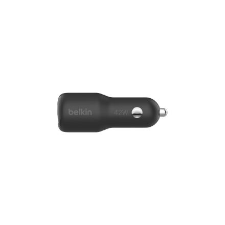 Belkin  BOOST CHARGE 42w-30w USB-C PD PPS + 12w USB-A Car Charger,  CCB005btBK