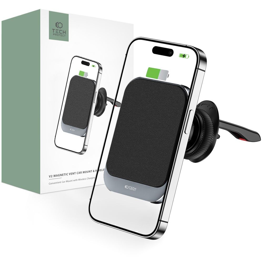 Automobilinis telefono laikiklis "Tech-Protect MM15W-V2 Magnetic Magsafe Vent Car Mount Wireless Charger"