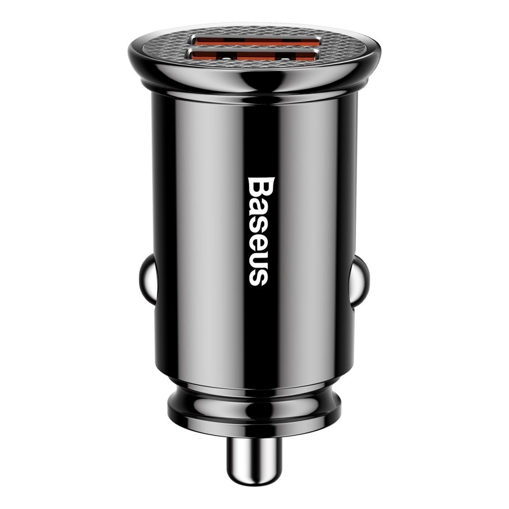 Automobilinis įkroviklis Baseus Circular 30W 2xUSB-A juodas CCALL-YD01
