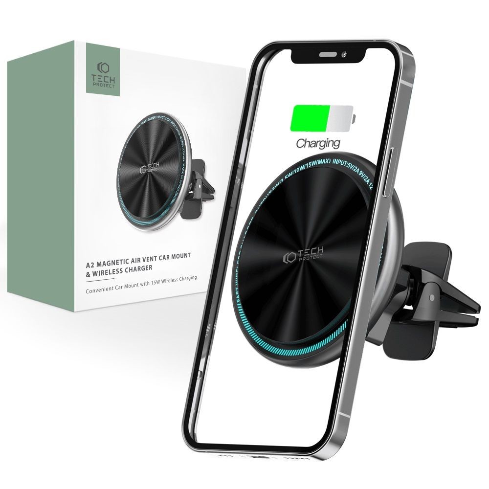 Automobilinis kroviklis "Tech-Protect A2 Magnetic Magsafe Vent Car Wireless Charger 15W