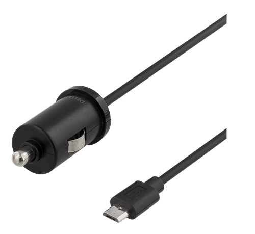 Auto įkroviklis DELTACO 1A, microUSB / USB-CAR98