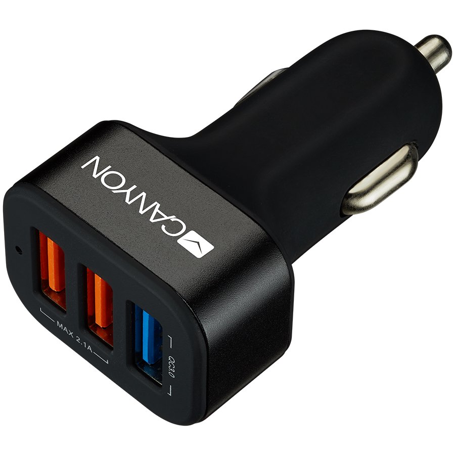 Automobilinis įkroviklis Canyon CNE-CCA07B, USB Type A, juoda