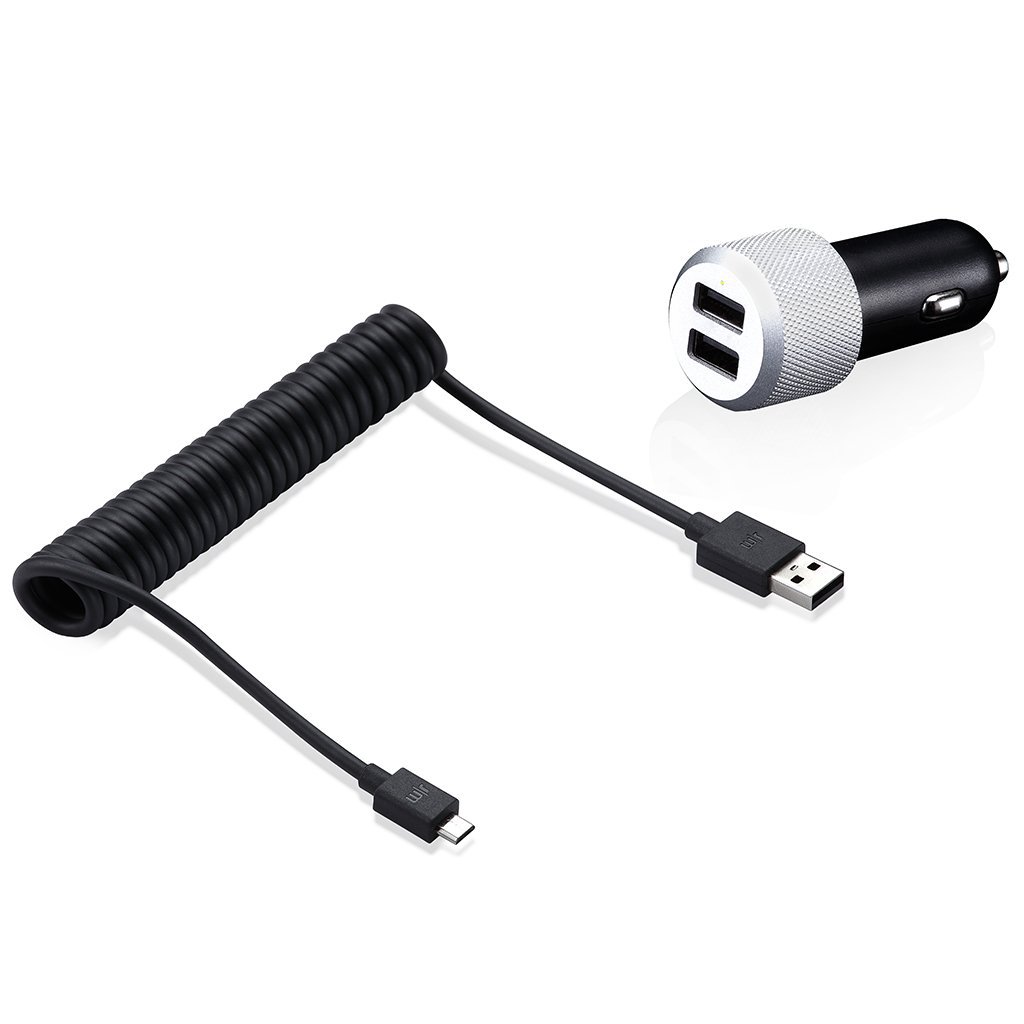 Just Mobile Highway Max with Micro USB - Car Charger with hefty power and duplicate contacts.