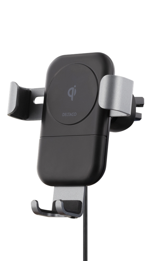 Wireless Car Charger, Qi Certified, 10W, Qi 1.2.4 DELTACO/QI-1030 Black Wireless charger for the car