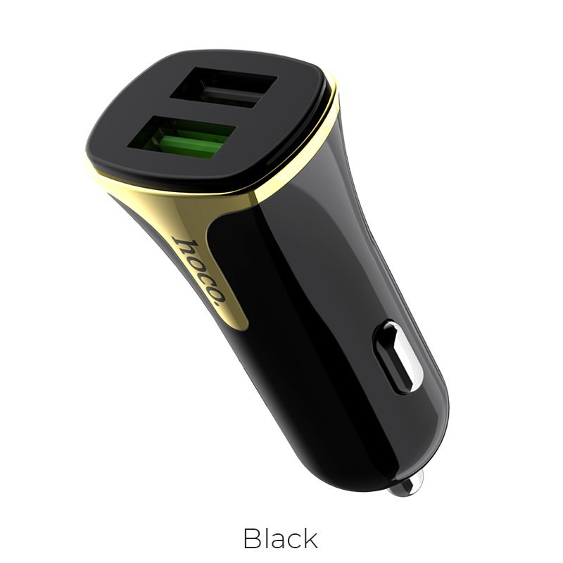 Automobilinis įkroviklis Hoco Z31 Quick Charge 3.0 (3.4A) su 2 USB jungtimis juodas