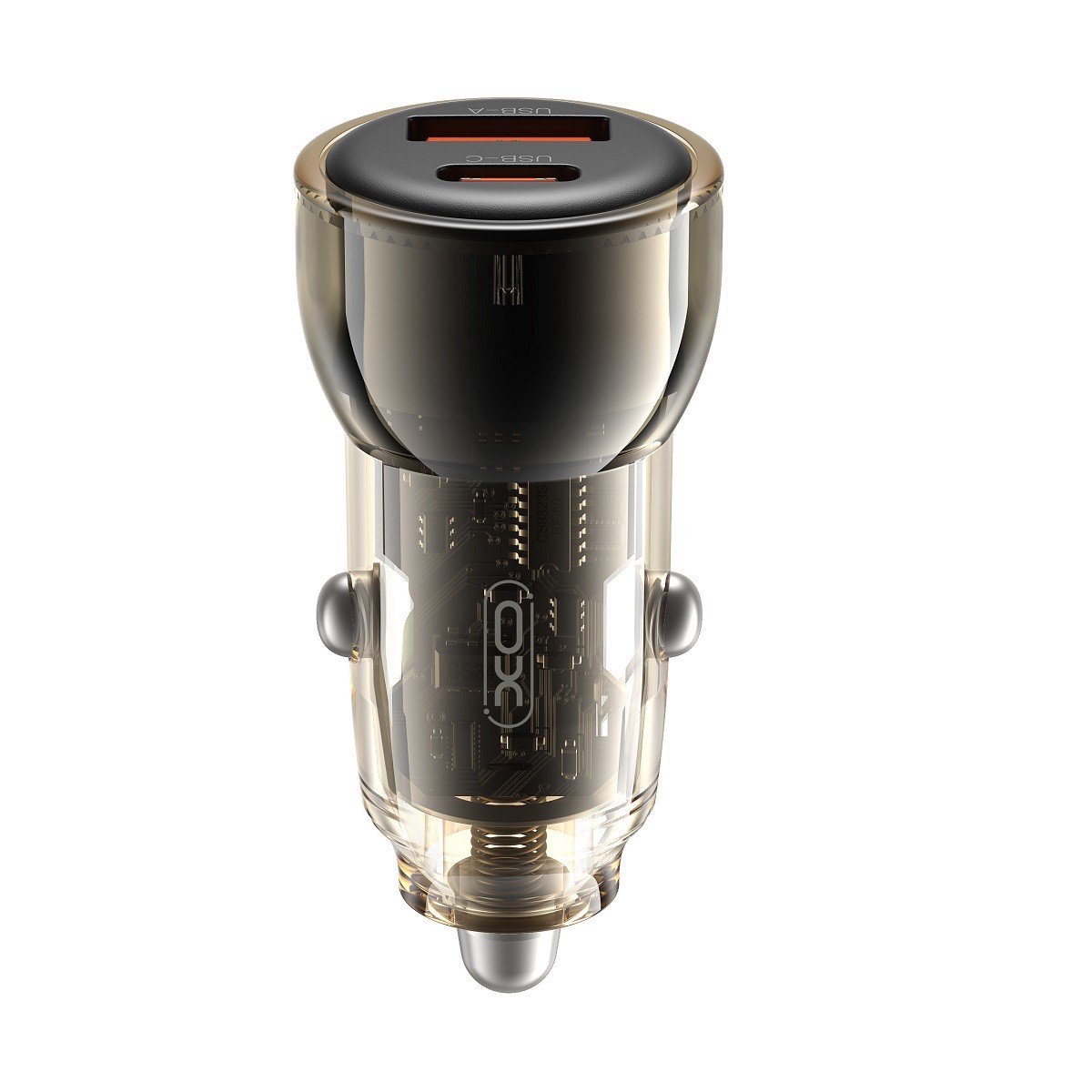 Automobilinis įkroviklis XO CC60 USB-A/USB-C 60W juodas