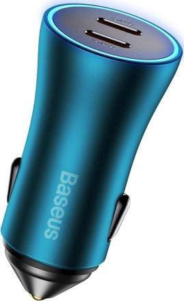 Charger Baseus Baseus Golden Contractor Pro car charger 40W 1m 2xUSB-C blue CGJP000003