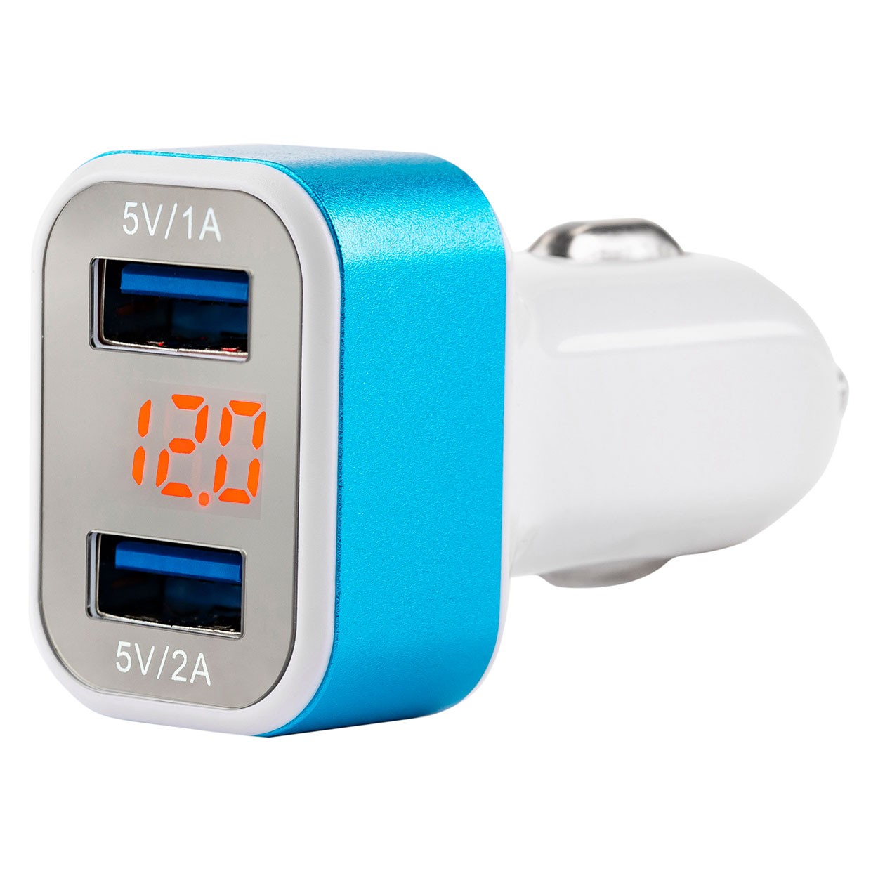 Automobilio USB pakrovėjas ir voltmetras 12/24V