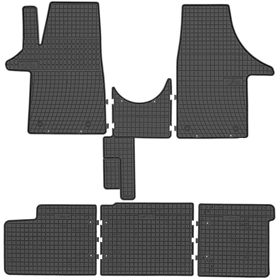 Guminiai kilimėliai ElToro VOLKSWAGEN Transporter T5 2003-2015 (Dvi eilės) (Be bortelių)