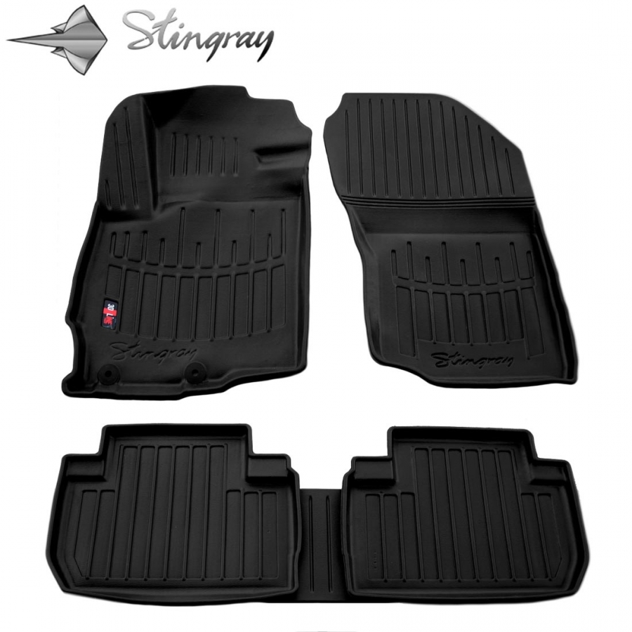 Guminiai 3D kilimėliai MITSUBISHI Outlander XL 2006-2012 (Juodos spalvos)