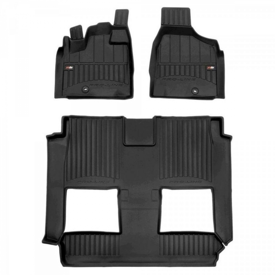 Guminiai kilimėliai Pro-Line 3D CHRYSLER Town - Country 2007-2020 (Trys eilės, Aukštu borteliu)
