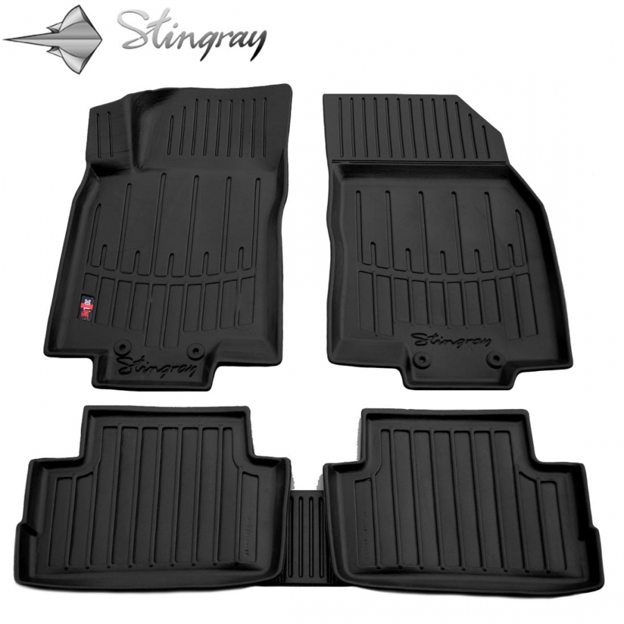 Guminiai 3D kilimėliai NISSAN Rogue Sport J11 2013-2021 (Juodos spalvos)