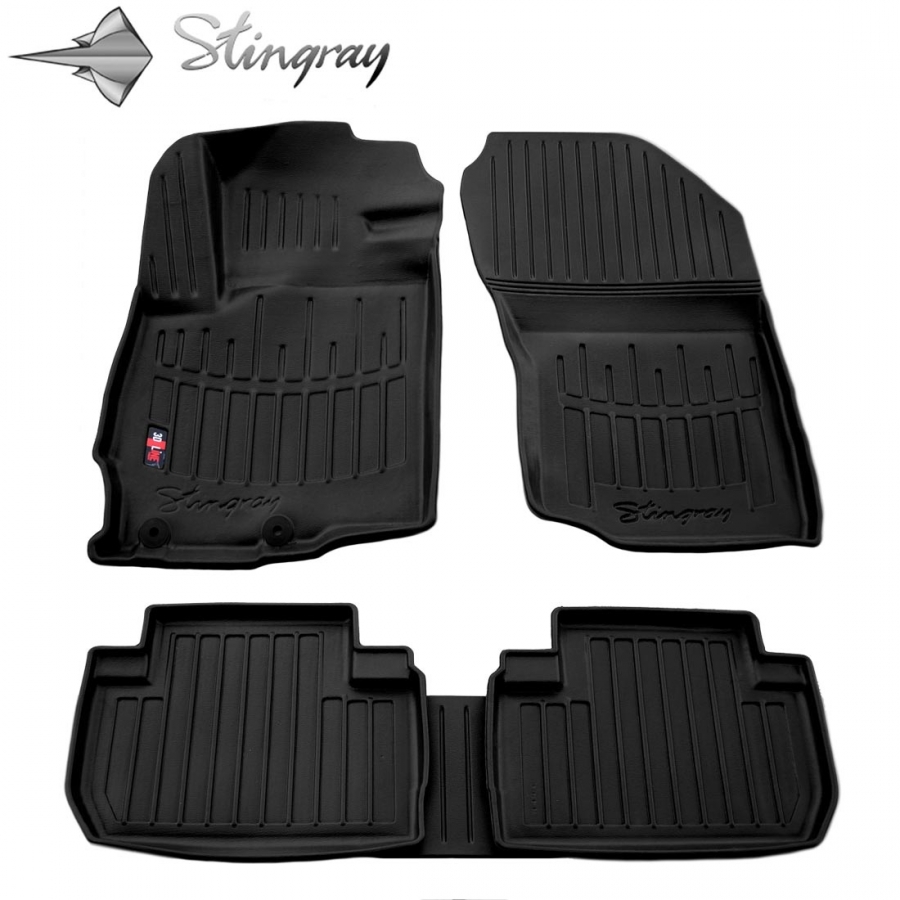 Guminiai 3D kilimėliai CITROEN C-Crosser 2007-2012 (Juodos spalvos)