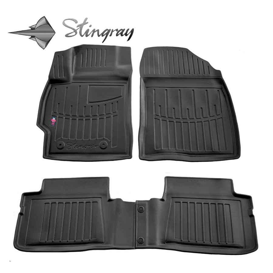 Guminiai 3D kilimėliai TOYOTA Corolla E140 2006-2012 (Juodos spalvos)