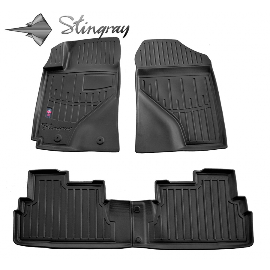 Guminiai 3D kilimėliai TOYOTA Corolla Verso ZER/ZZE 2004–2009 (Juodos spalvos)